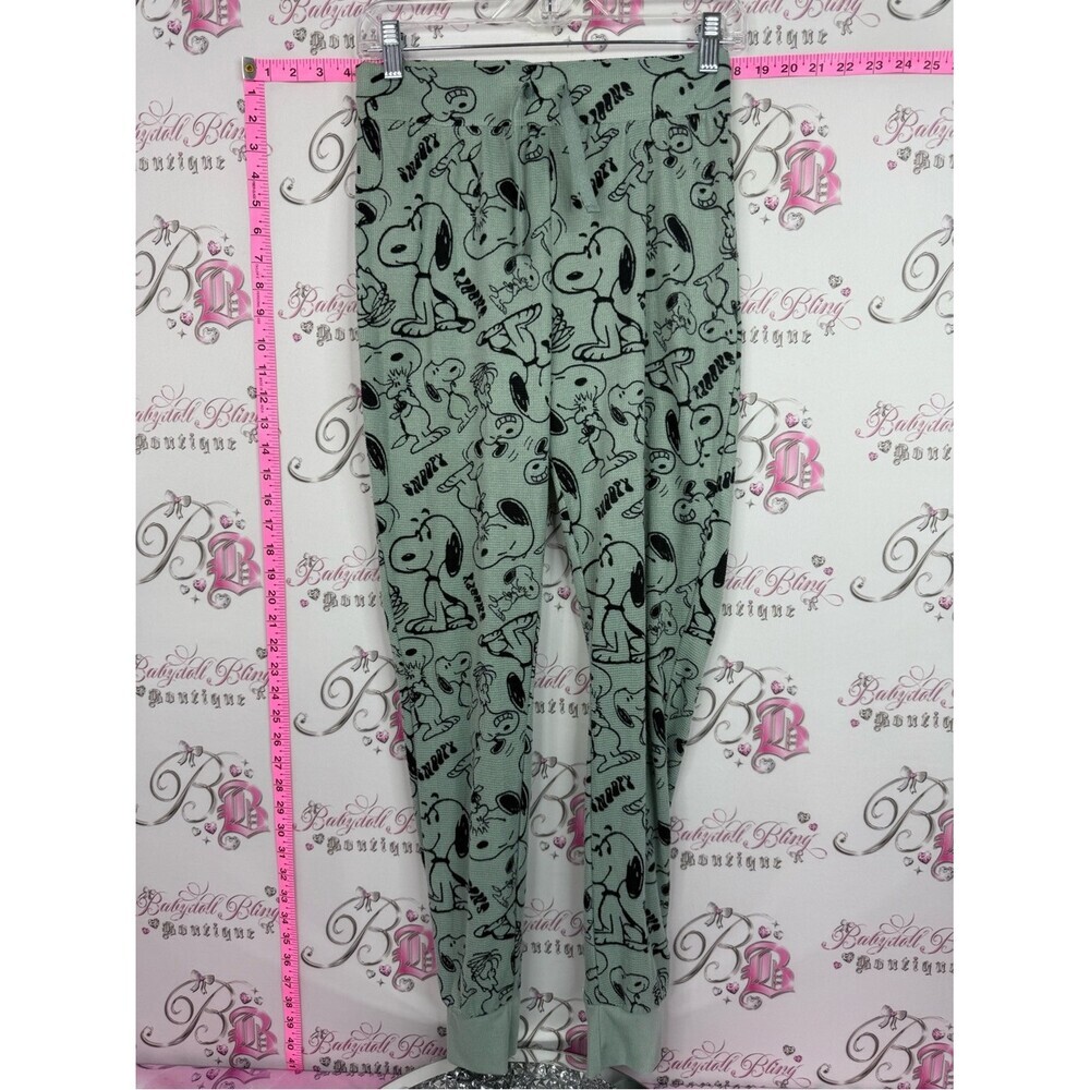 Peanuts pants comfy Sage Green Snoopy Print Lounge Pants